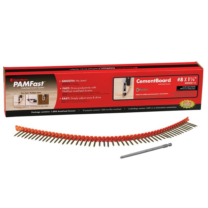 FastenMaster MWMC8114 PamFast No. 8 X 1-1/4 in. Cement Board Screws 1000 ct
