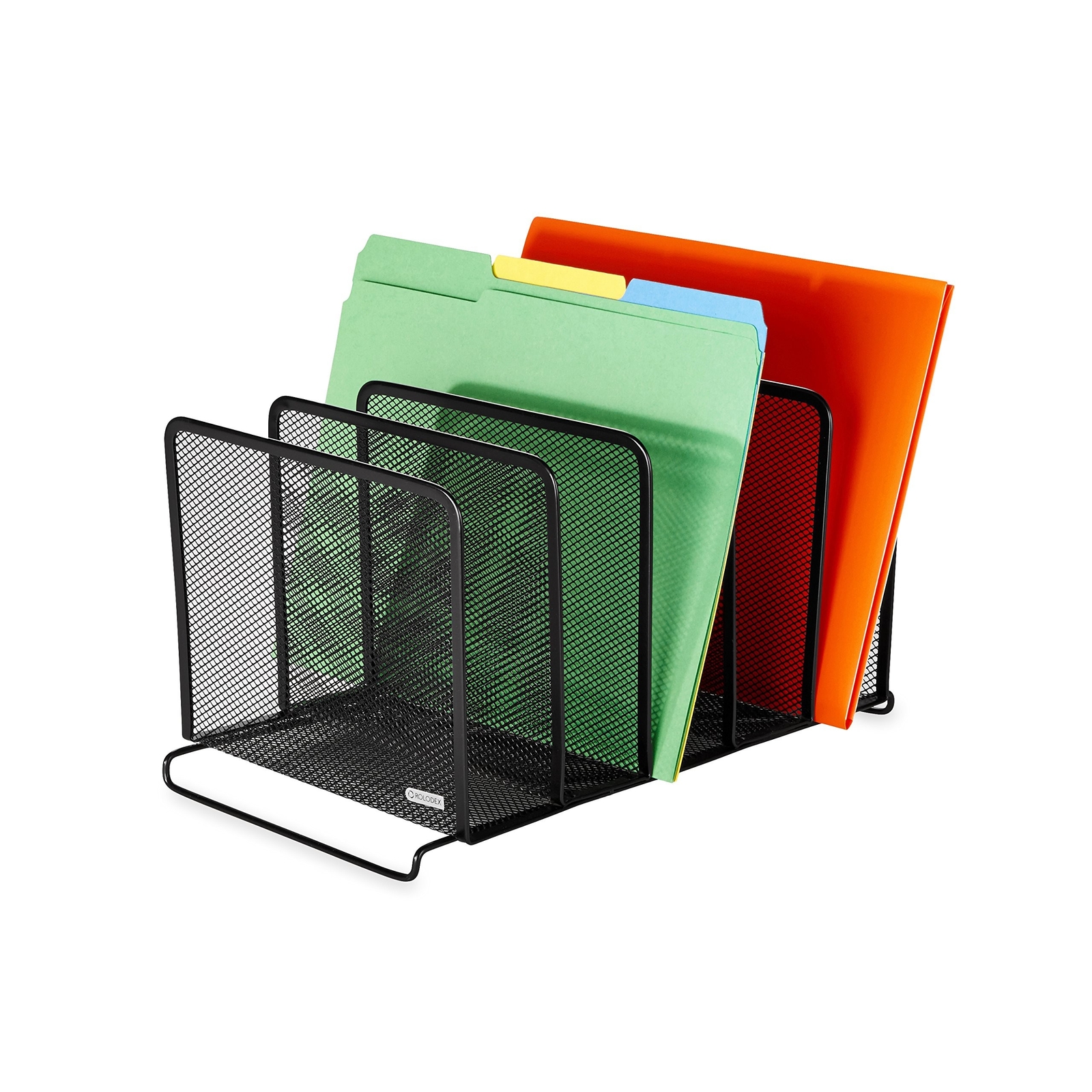 Rolodex Mesh Collection Stacking Sorter, 5-Section, Standard Packaging , Black