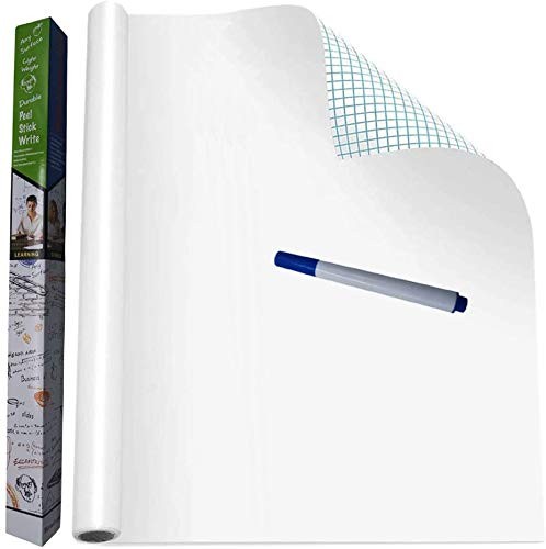 VEELIKE 78.7″x17.7″ Dry Erase Whiteboard Wallpaper Peel 79″W x 17.7″H, White