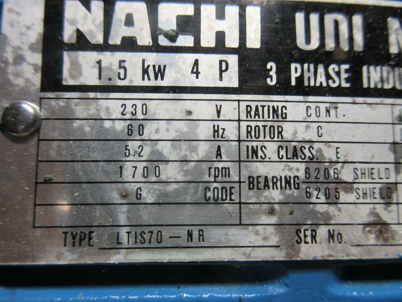 NACHI OIL MOTOR LTIS70-NR PUMP UPV-1A-16N1-1.5 4-2441A PVS-1B-16N1-10 MIYANO JNC