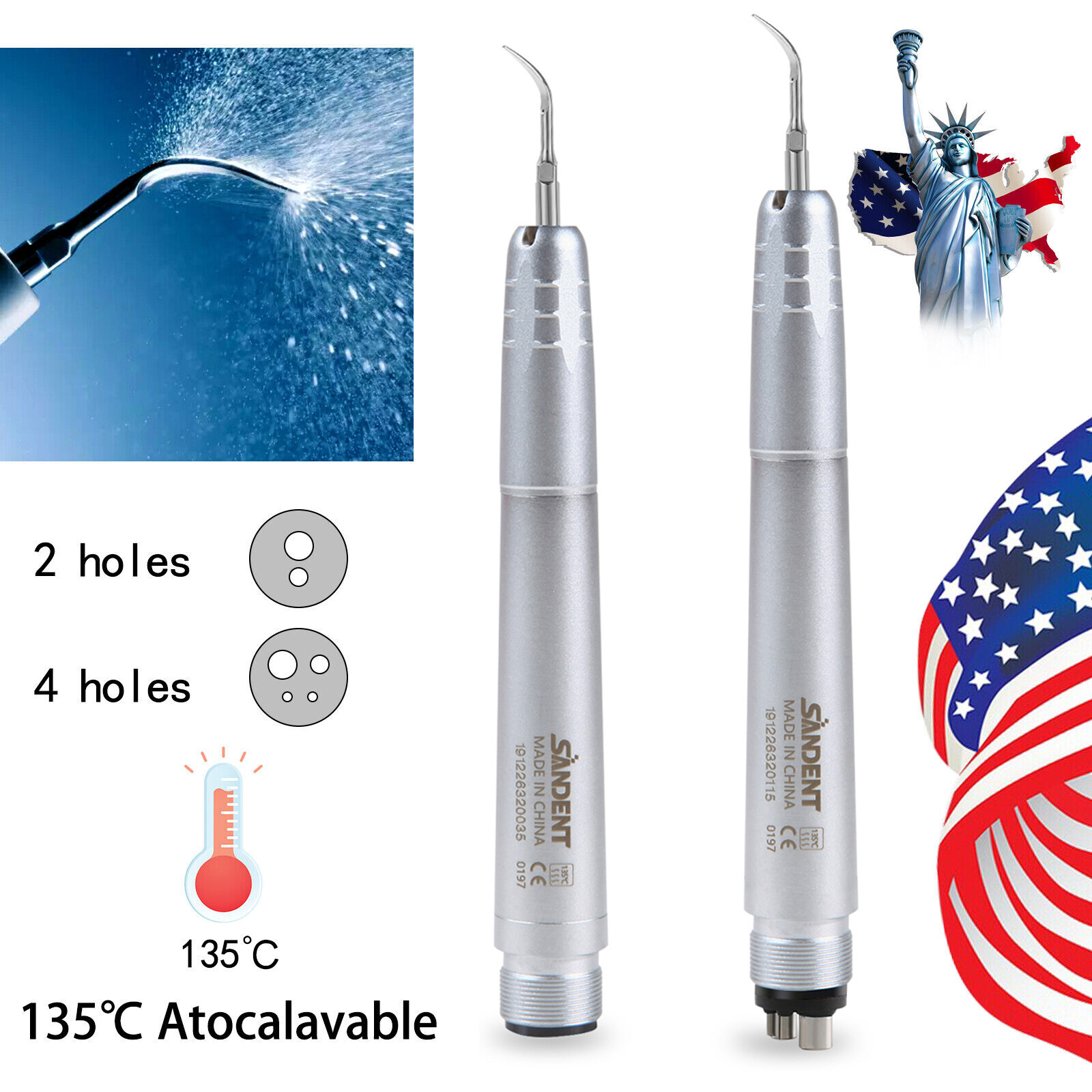 DentalSuper Sonic Ultrasonic Air Scaler Handpiece 2 Hole /4 Hole Scaling