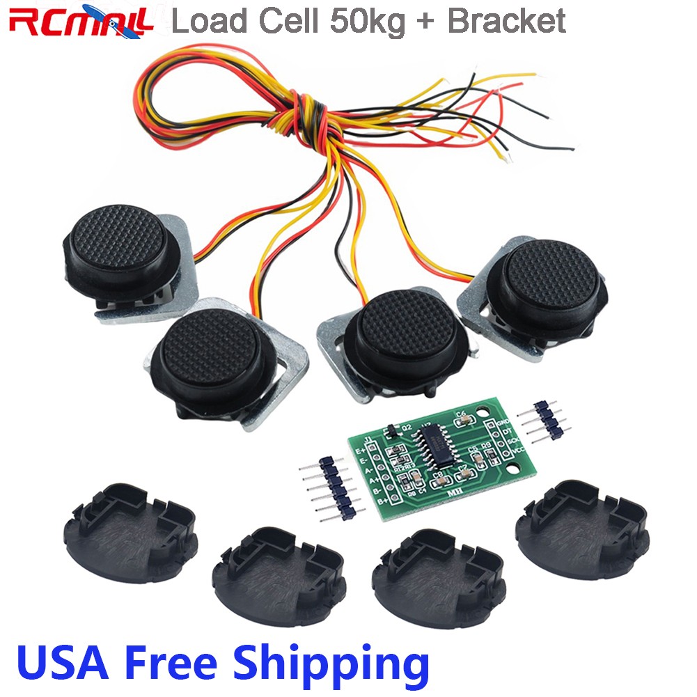 Load Cell 50kg Weight Sensor Half-bridge Strain Gauge Scale + HX711 Module USA