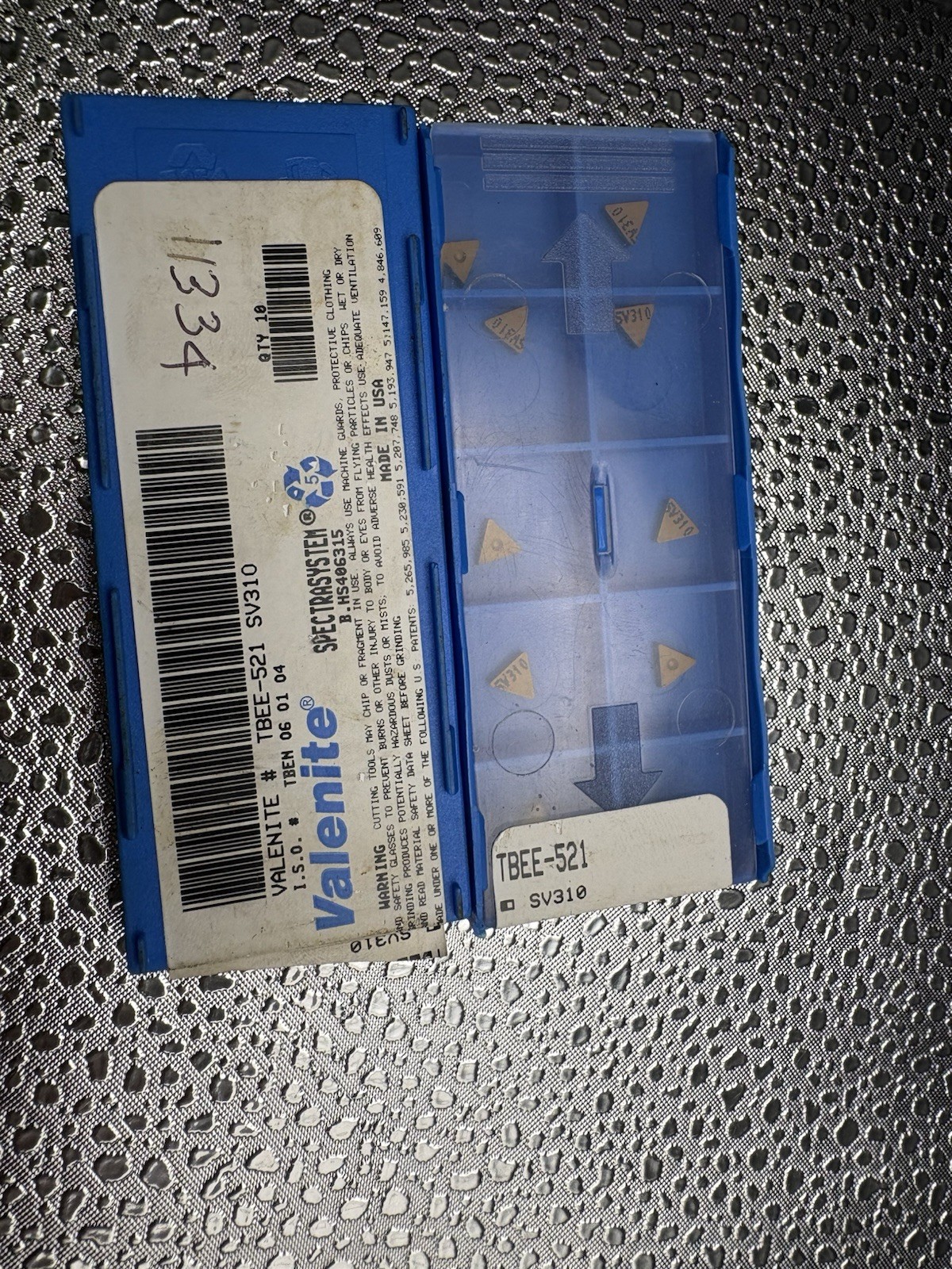 VALENITE Indexable Carbide Inserts TBEE-521 SV310 New Lot Of 2 Partial Boxes