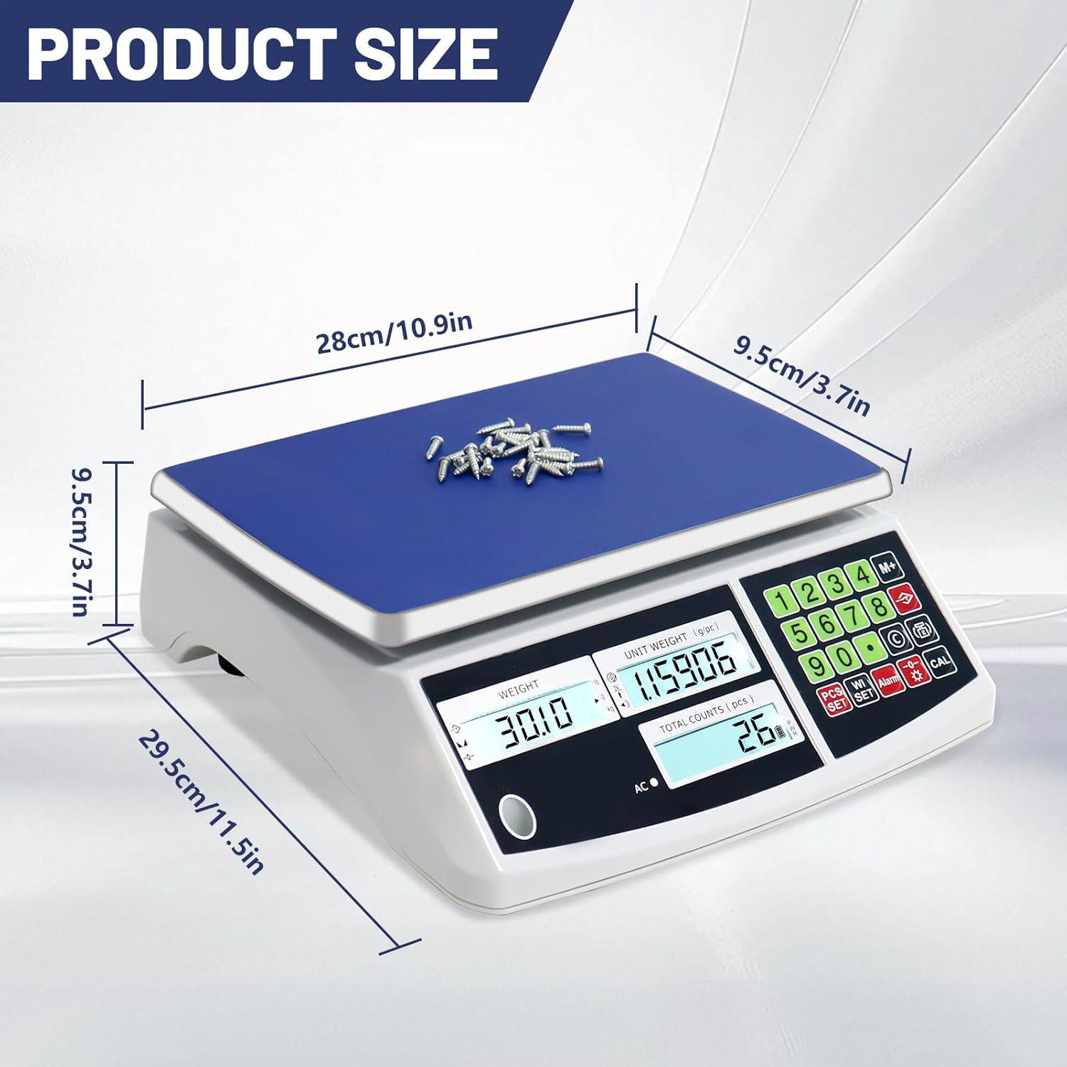 Counting Scale (30Kg/66Lb, 0.1G), G/Kg/Lb, Coin Scale, Precision Electronic Gram