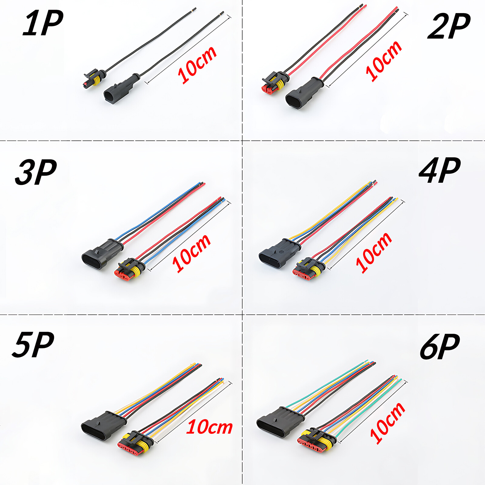 1/2/3/4/5/6Pin Cable Wire Connector Plug Waterproof Sealed For Electrical Car