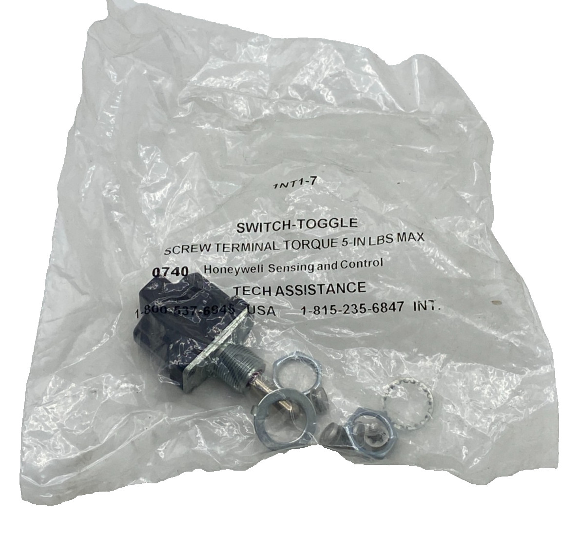 HONEYWELL 1NT1-7 TOGGLE SWITCH, MICROSWITCH, (ON)-OFF-(ON) 1NT17