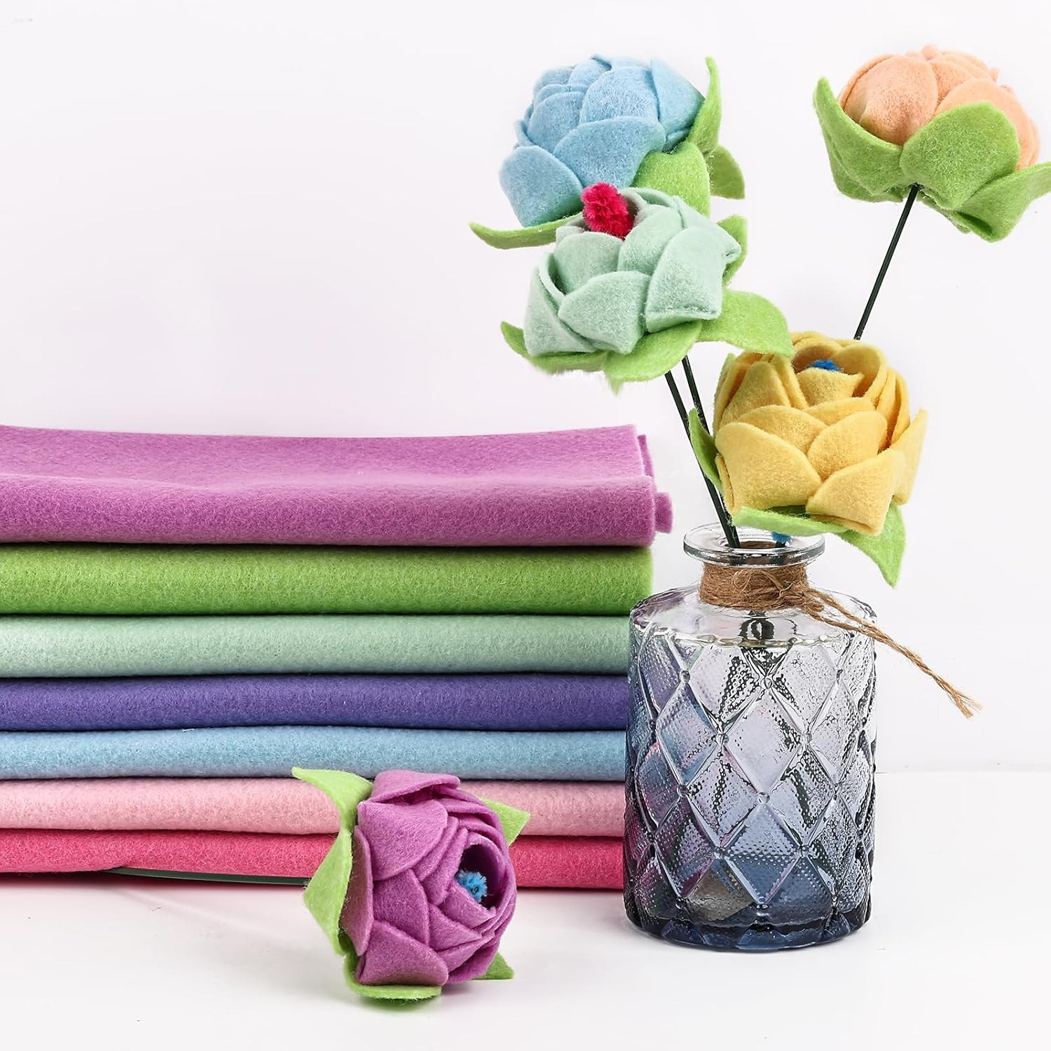12 Rolls 8″X35″ 1.4Mm Thick Soft Felt Fabric Sheet 12 Assorted Macarone Series C