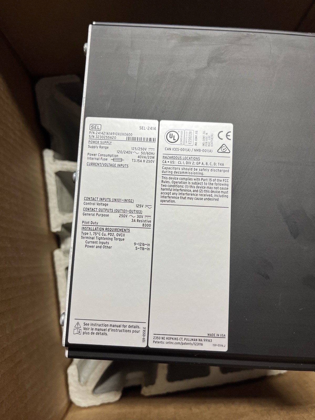 NEW SEL-2414 Remote Terminal Unit RTU – 241421A1A910X0X0600 – SEL – OEM