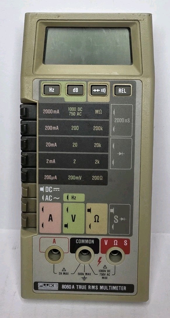 Fluke 8060A True RMS Multimeter With Leads Working