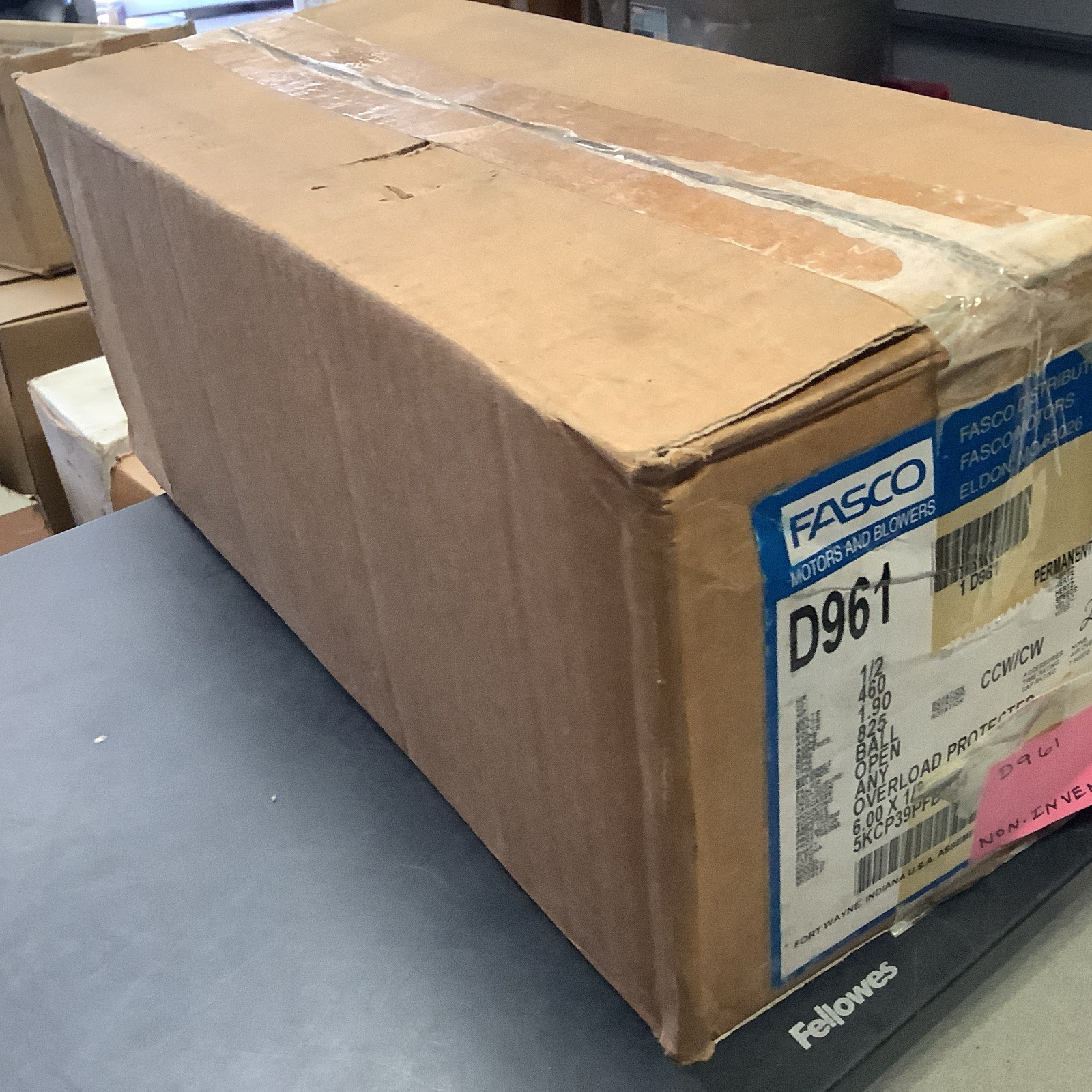 Fasco D961 Motor – 1/2HP, 460V, 1.90AMPS, 825RPM