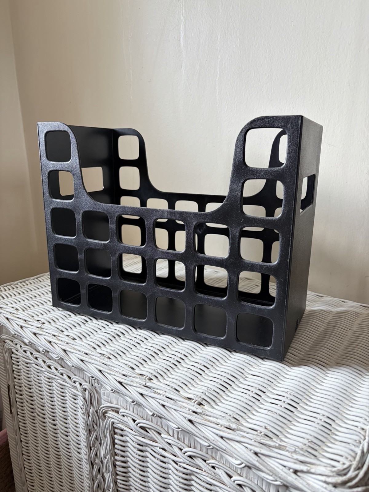 Black Desktop File Organizer, Can Be Used For Hanging Files And Notebooks