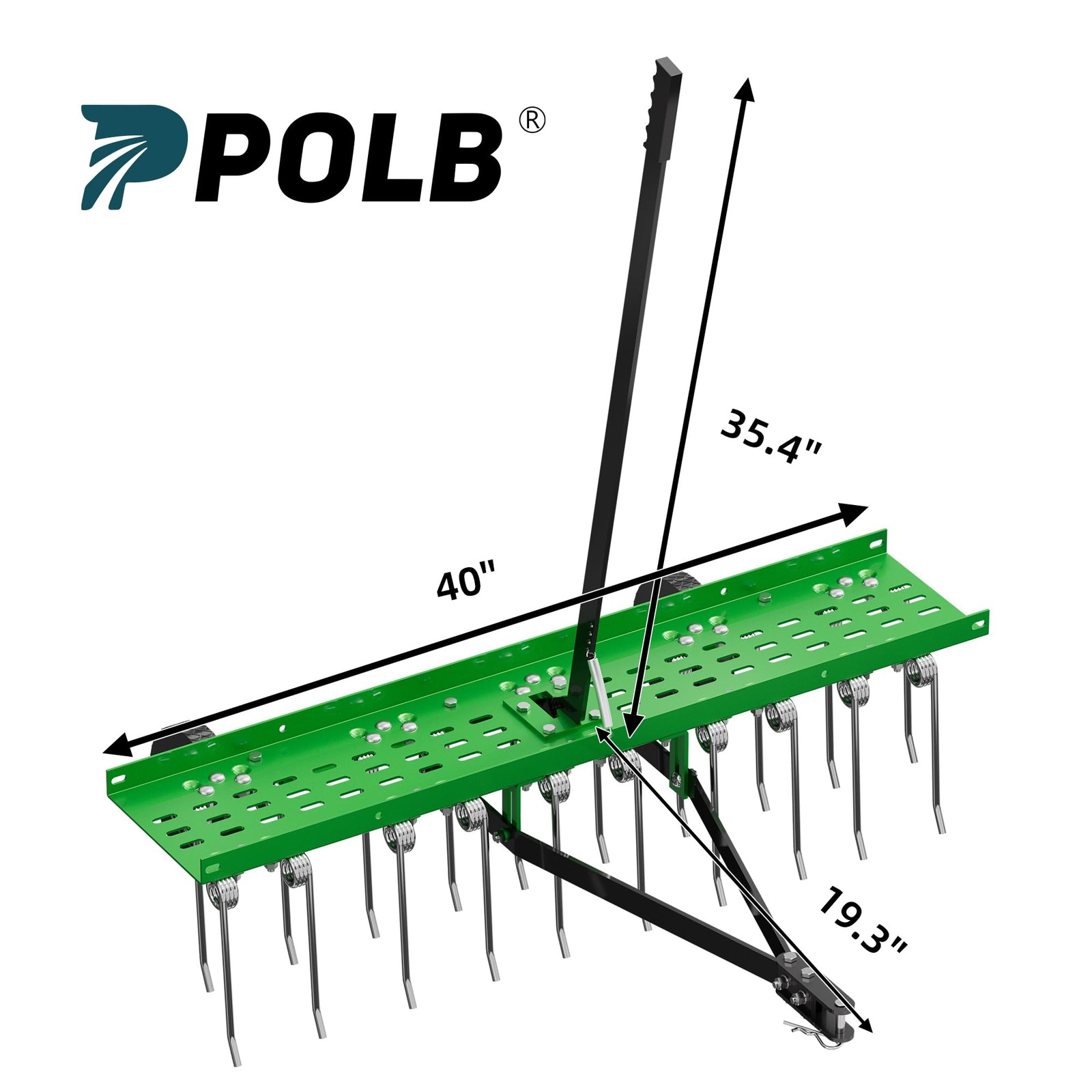 40″ Tow-Behind Dethatcher with 20 Spring Steel Tines, Pull Behind Lawn Tracto…