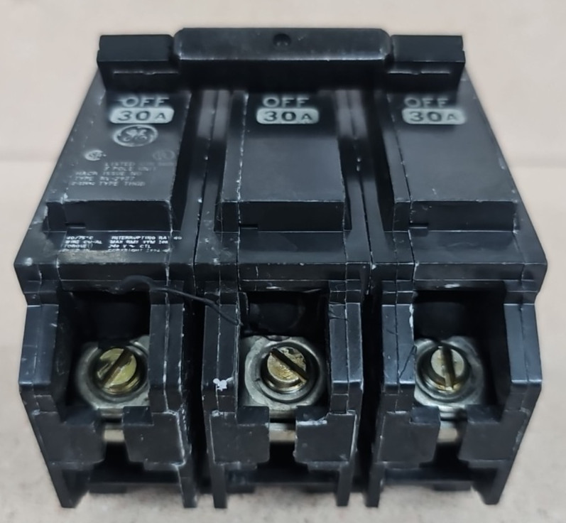 GE General Electric THQB32030 30 Amp 3 Pole 240V Circuit Breaker bolt on