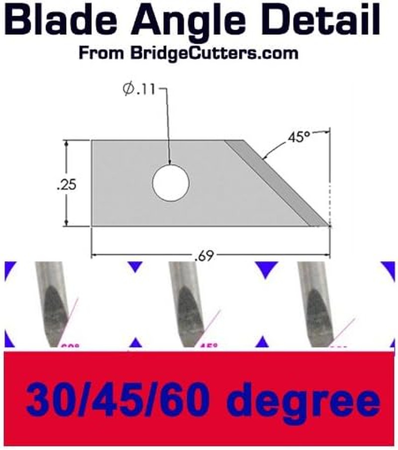 Carbide Blade Set 6-Pack Roland Type 45 60 Degree Replacement Vinyl Cutter Plot