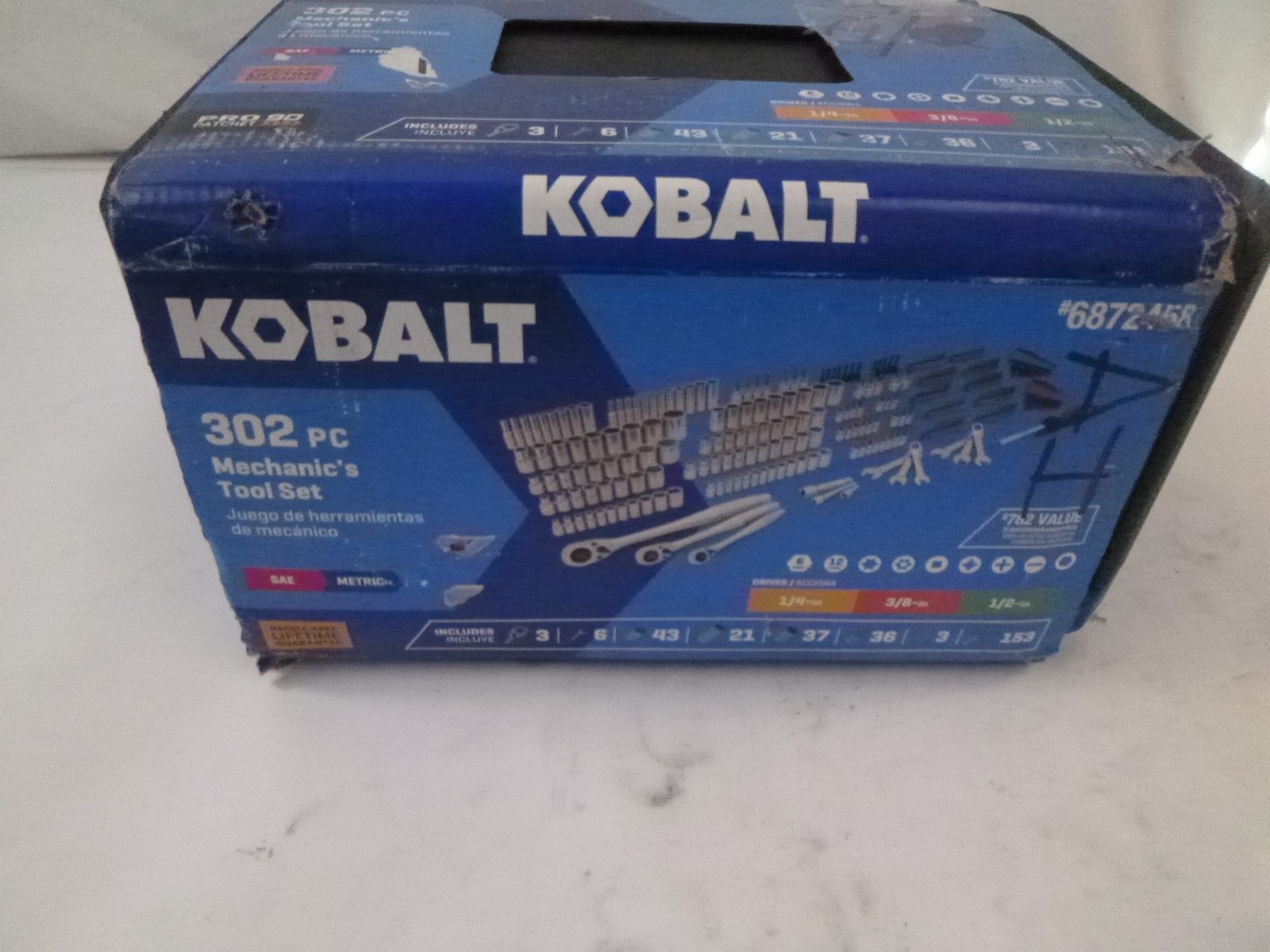 Kobalt 302 Piece Metric/Standard (SAE) Mechanics Tool Set W/ Hard Case 6872458