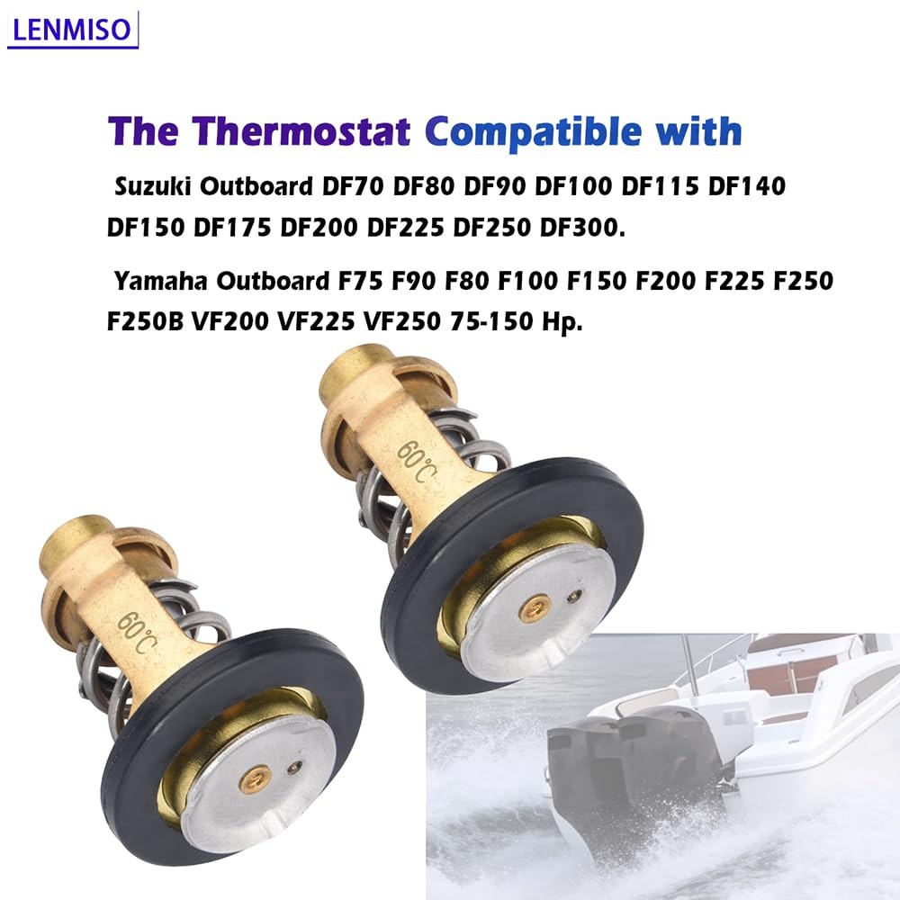 LENMISO 60°C 140F Thermostat Compatible with Suzuki Outboard DF200 DF225 DF25…