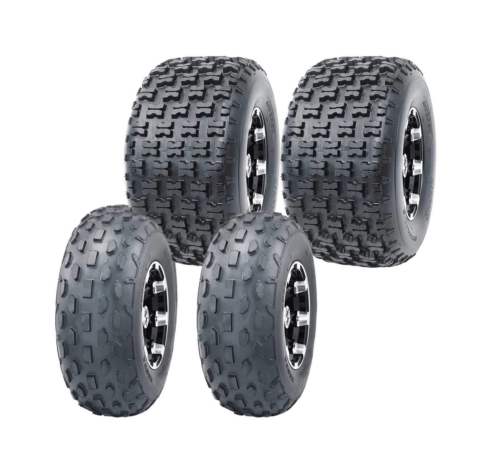 WANDA Set 4 ATV Tires 19X7-8 & 20X10-9 fit 09-17 Polaris Ranger RZR 170