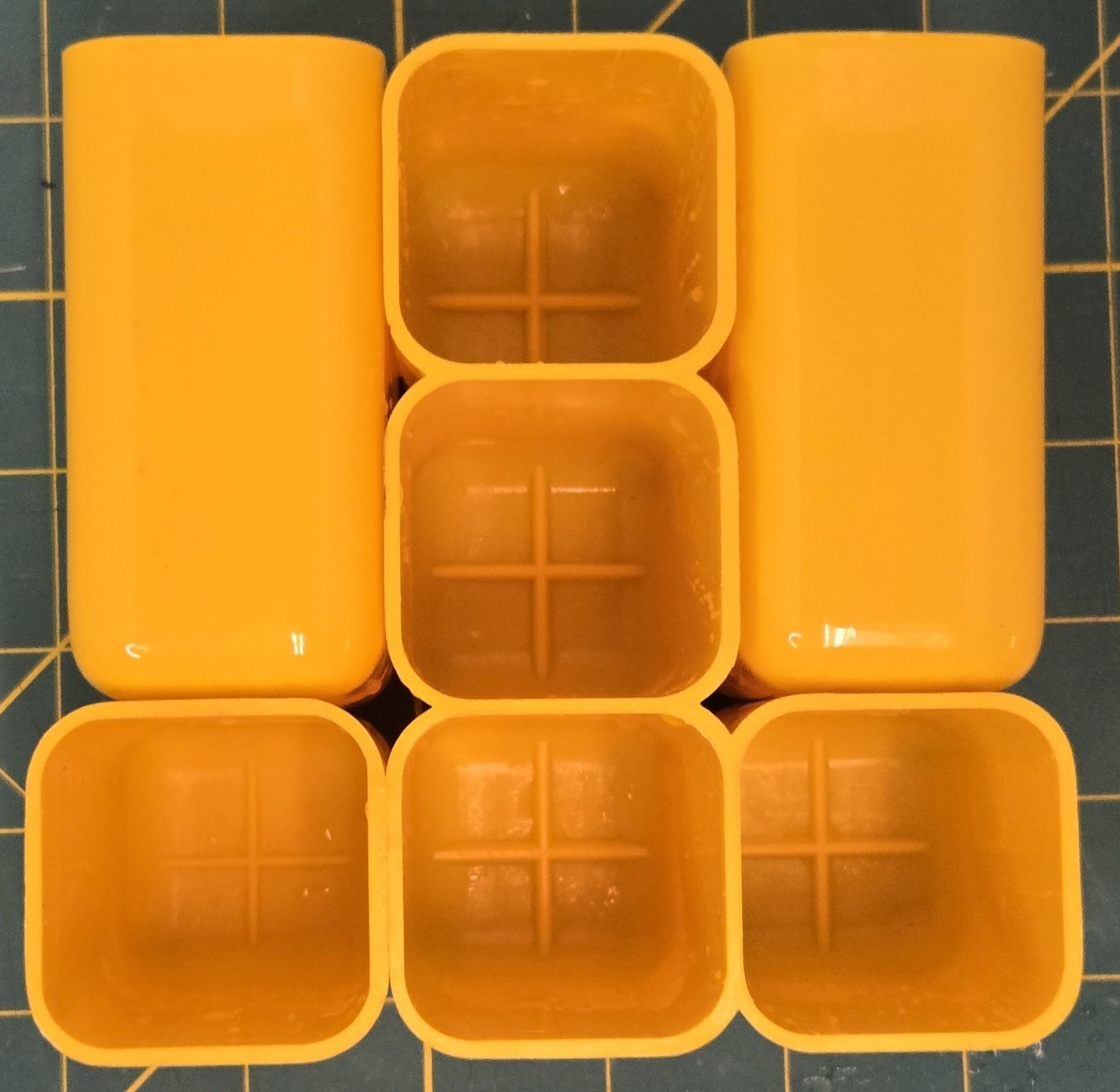 VTG HOF Yellow Modular Plastic Desk Organizer 5 Storage Drawers #7412 Hong Kong