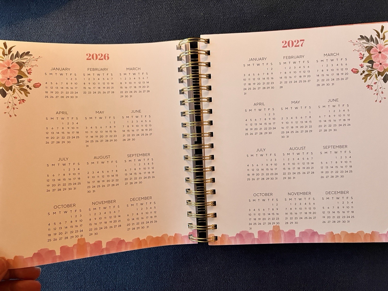 17 Month 2026-2027 Planner Scripture Weekly Planning Rose Flower Proverbs 16:3