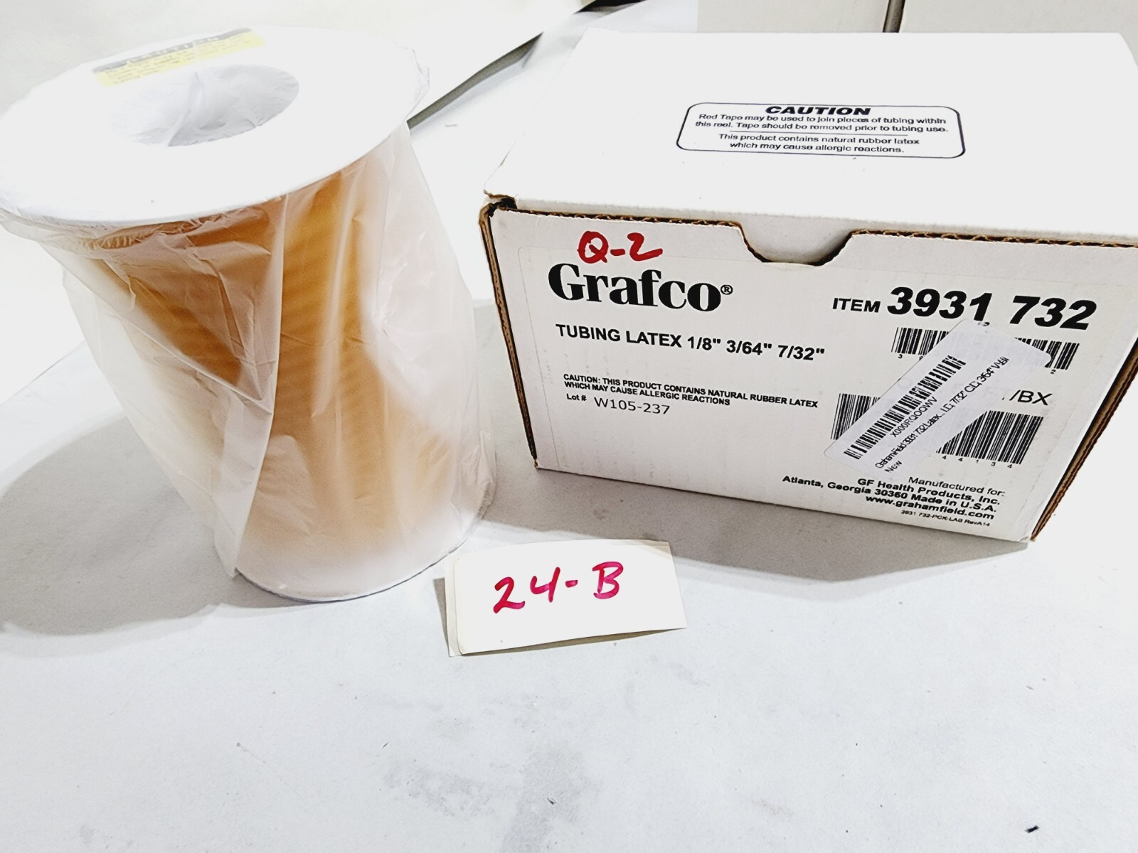 50′ Length- Grafco 3931-732 Latex Tubing 1/8″, 3/64″, 7/32″ Natural Rubber Latex