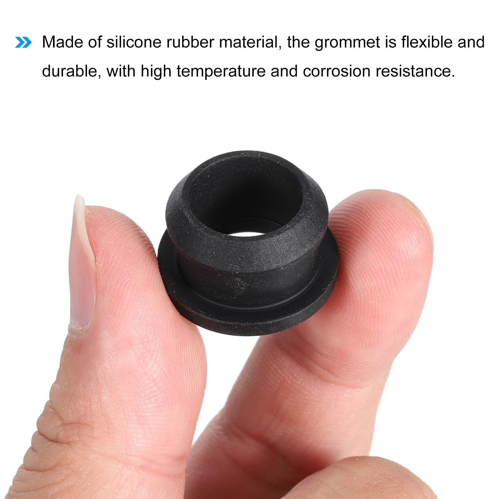 4Pcs Snap Rubber Grommet Hole Plug Mount Dia 18mm ID 14mm H 14mm Seal Black