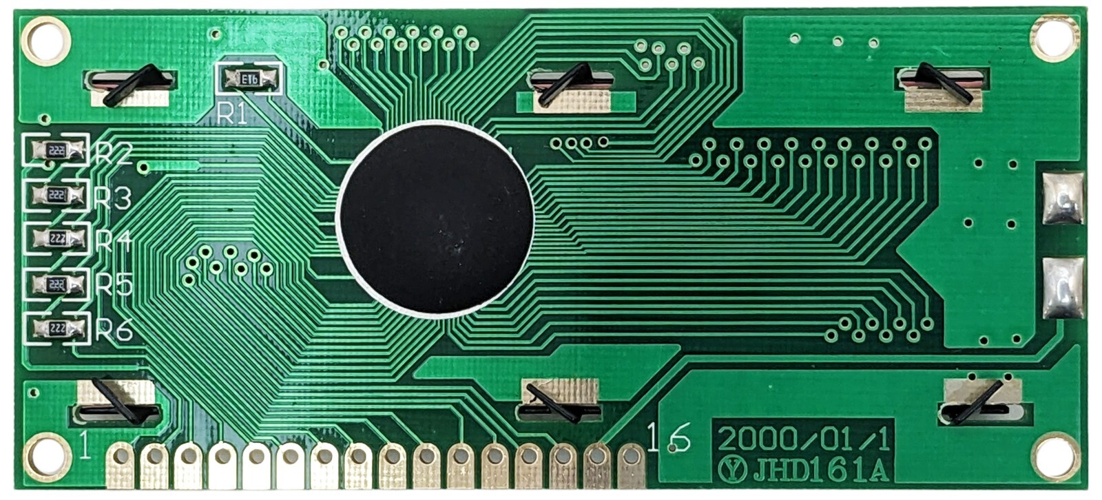 16×1 Character Dot Matrix LCD Module with Backlight, 64.0×13.8mm Viewing Area