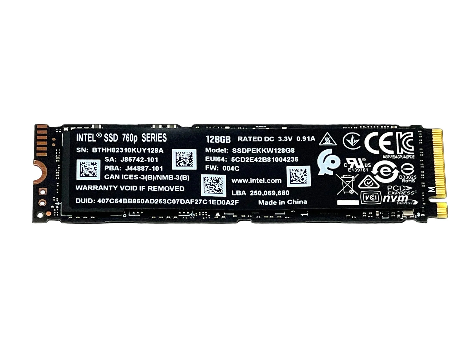 INTEL SSDPEKKW128G8 128GB SSD 760p Series