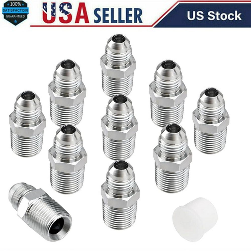 10 Pack Hydraulic Hose Adapter Fittings: 3/8″ JIC 37° Male X 3/8″ NPT Male New