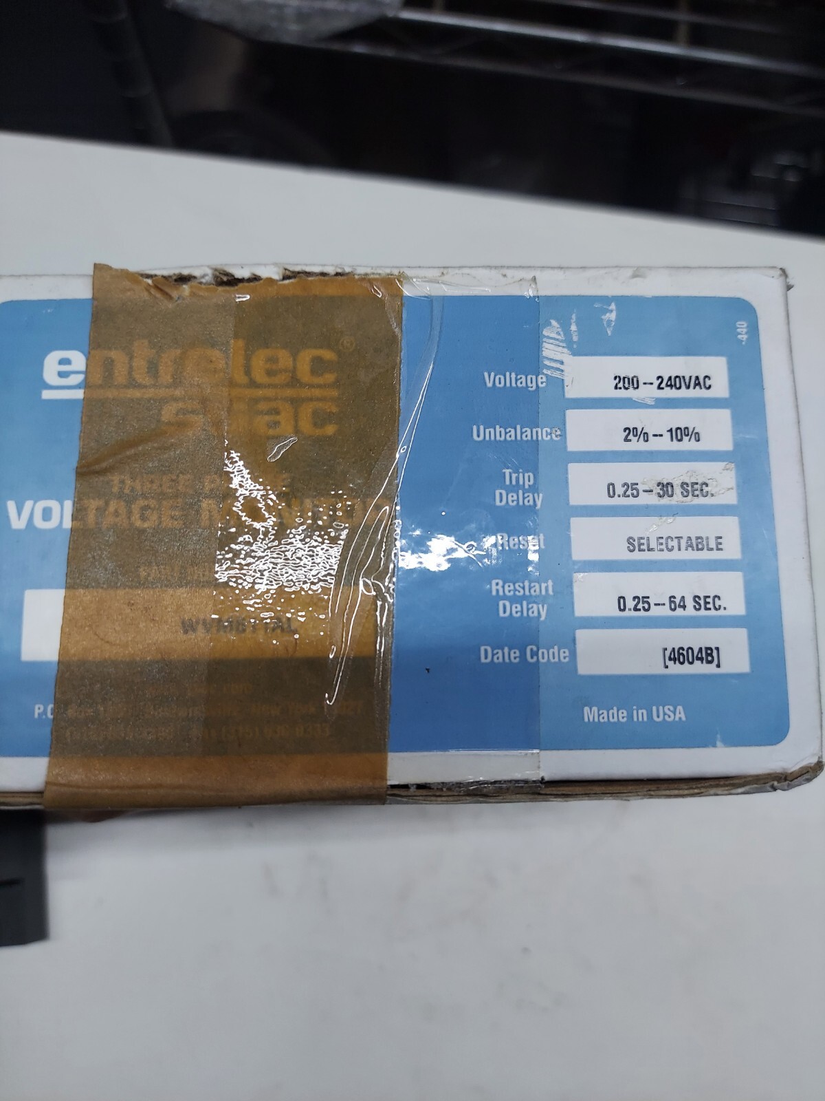 WVM611AL SSAC ENTRELEC Voltage Monitor 200-240VAC Trip Delay 0.25-30 SEC. New