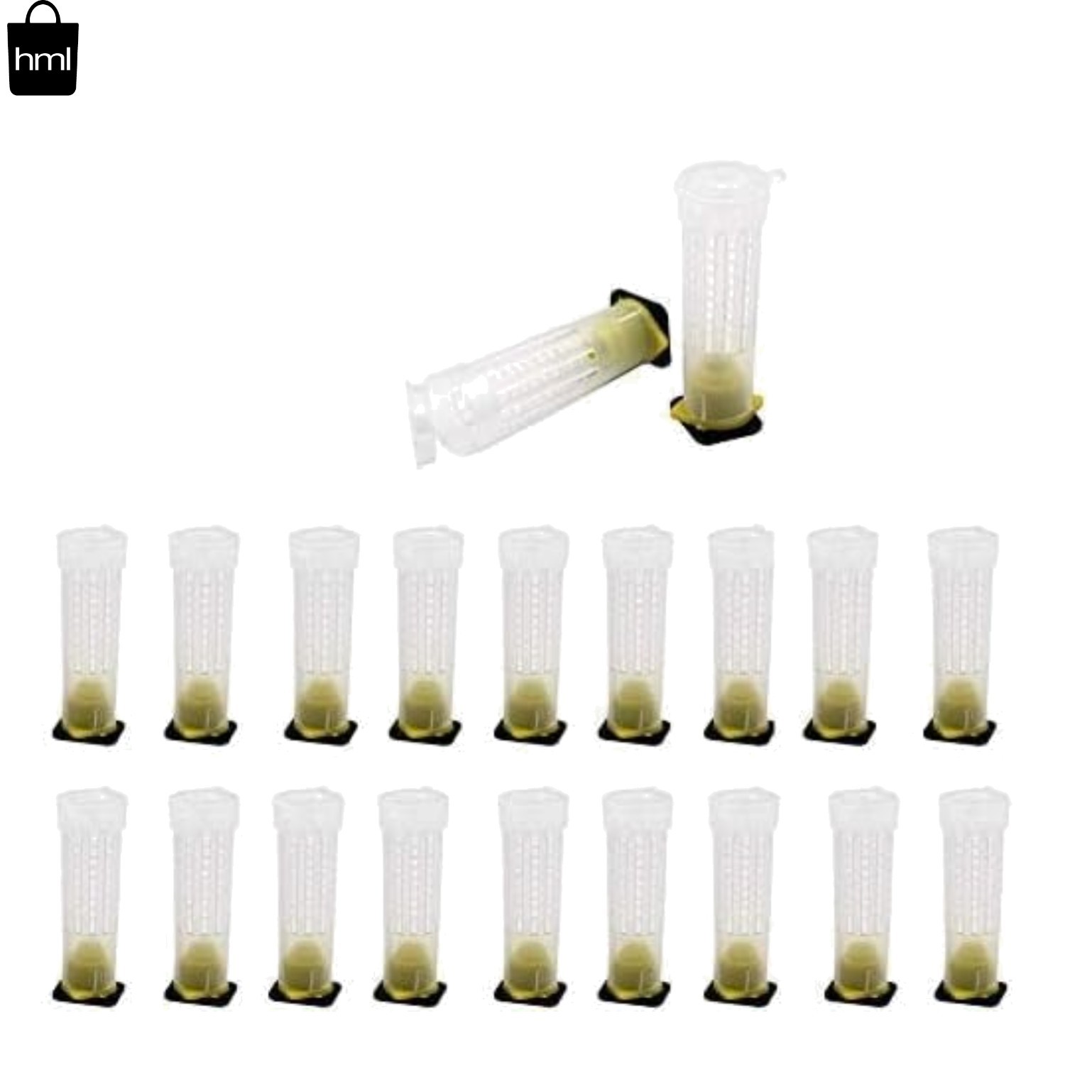 Durable Plastic Queen Bee Roller Cage Kit – 20 Rearing Cups for Beekeepers