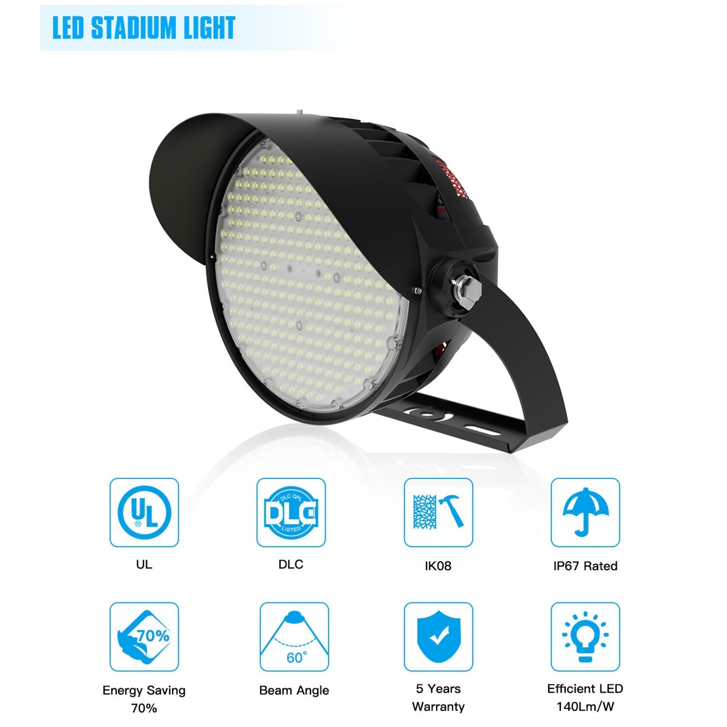 LED Stadium Lights 600W Flood Light 90000LM Playground Arena Flood Light Fixture