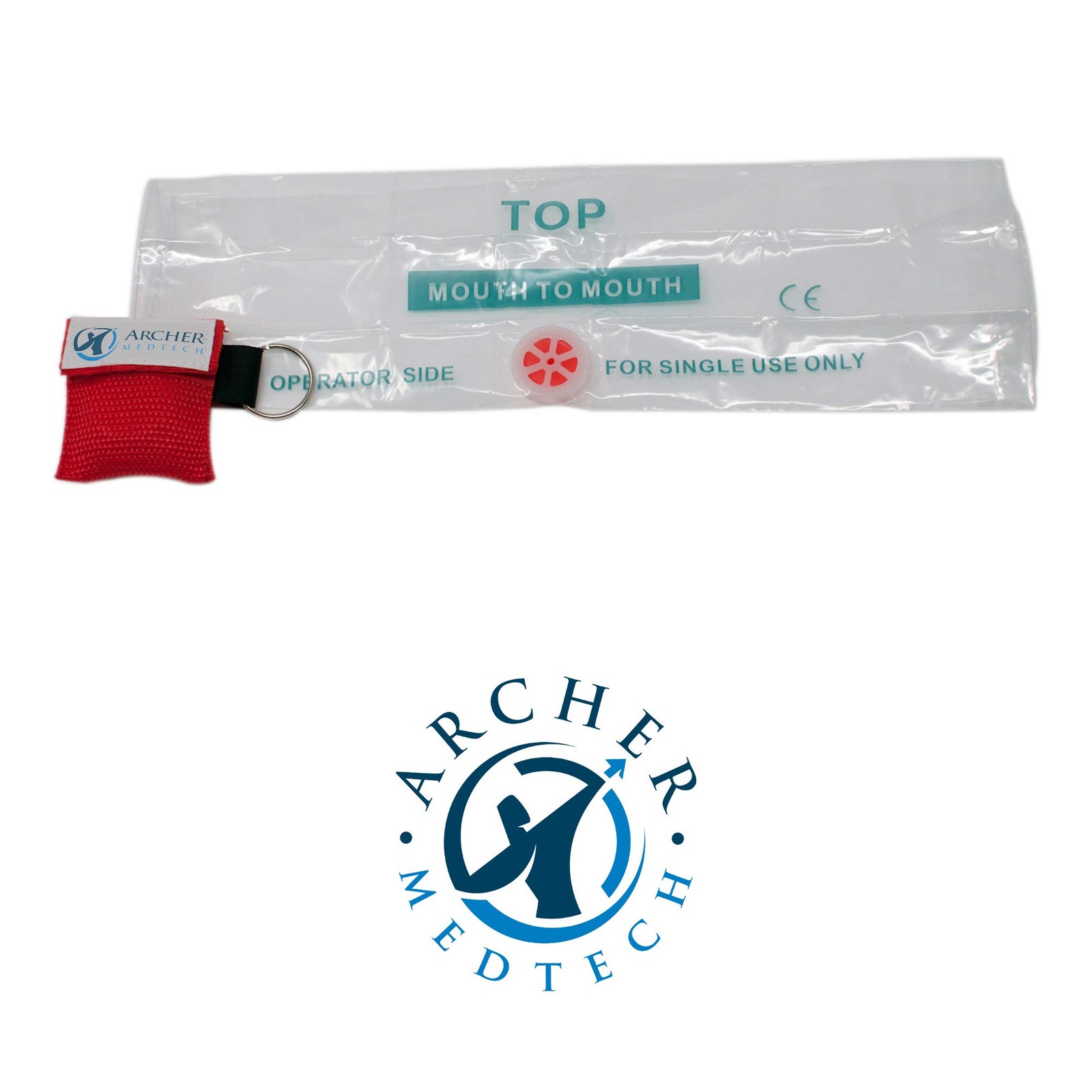 Archer MedTech CPR Mask with One-Way Valve,, First Aid Rescue Mask