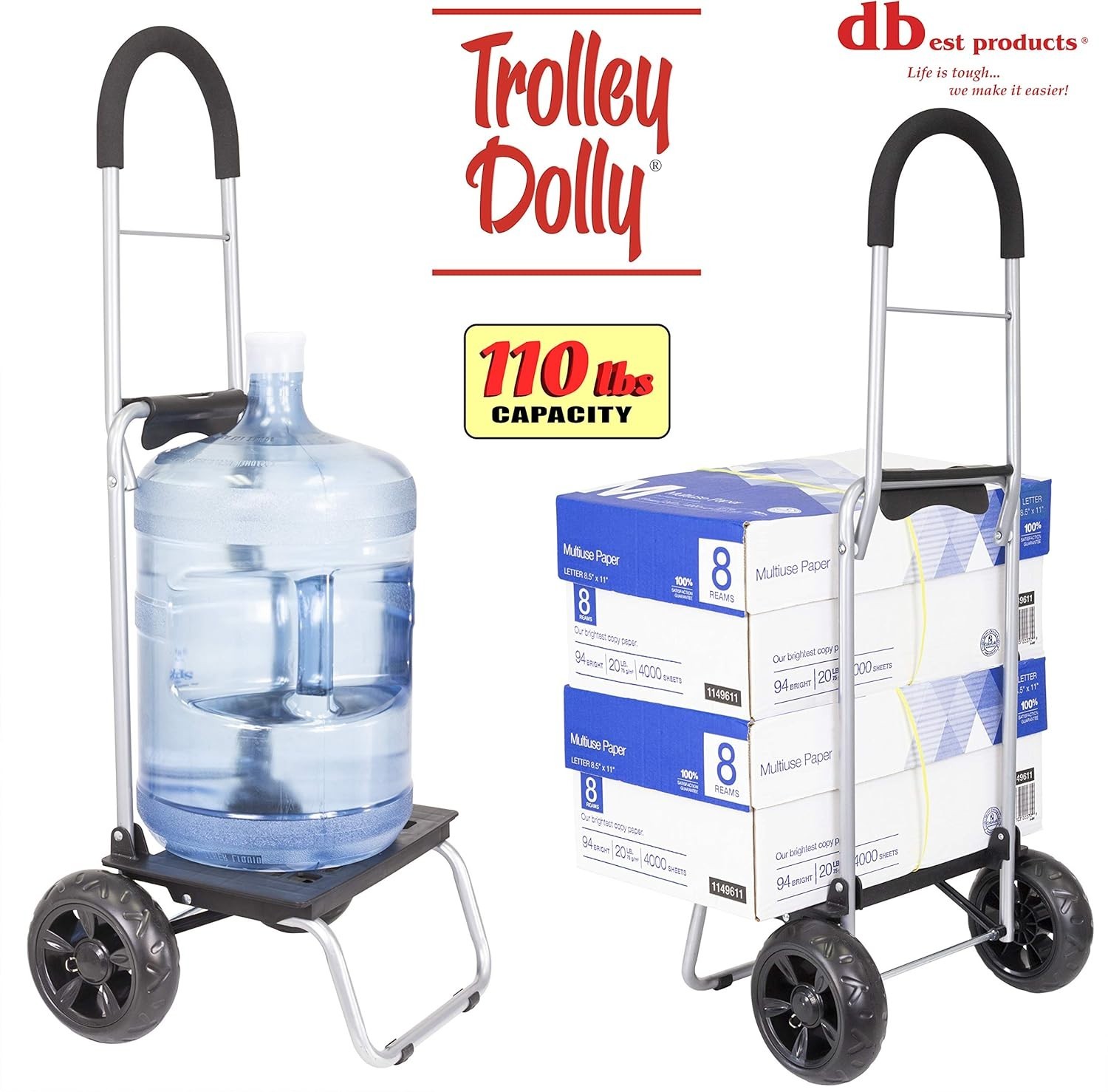Foldable Black Shopping Cart with Wheels Lightweight Grocery Trolley for Adults