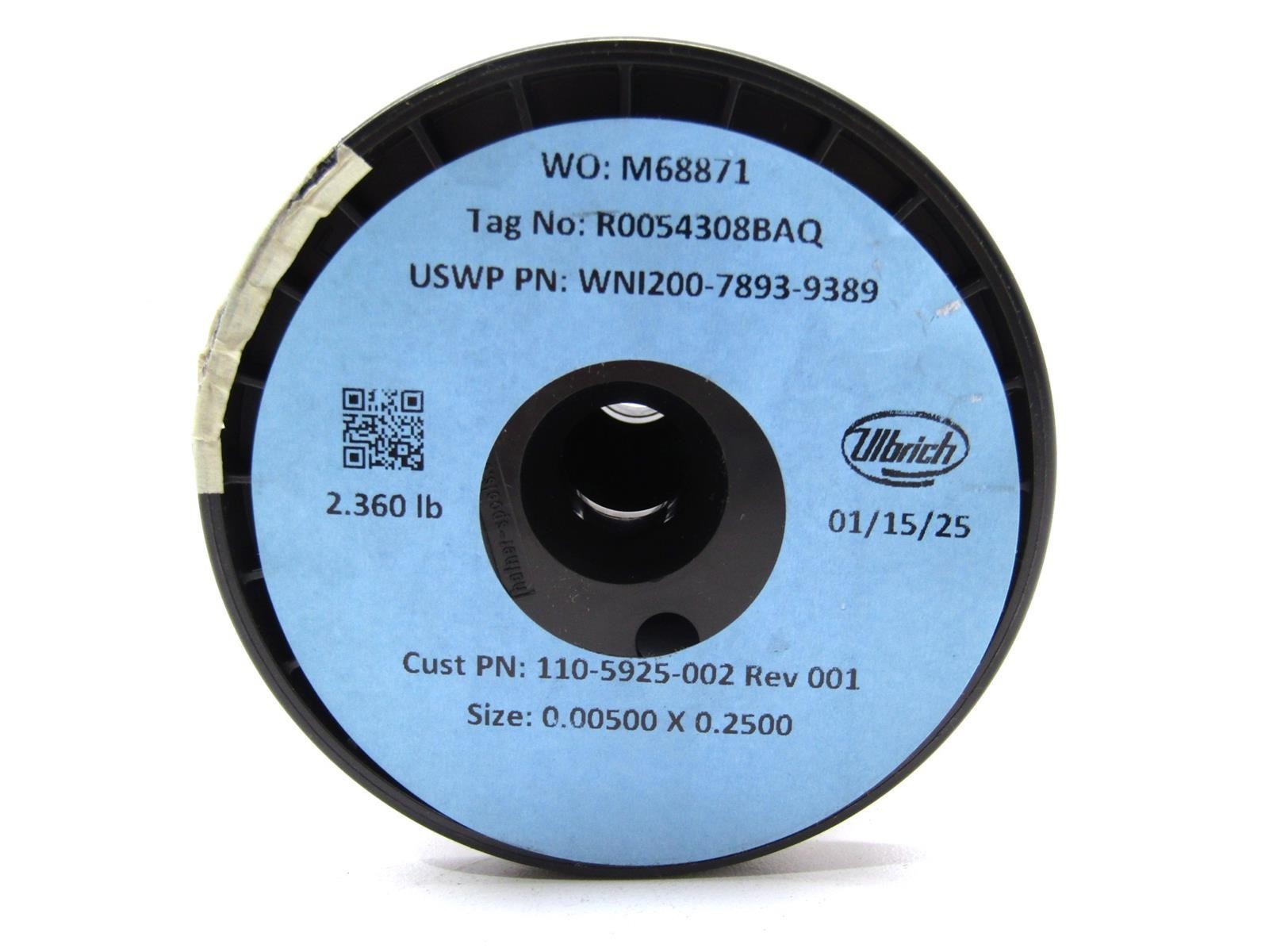 Ulbrich 110-5925-002 Rev 001 Precision Stainless Steel Strip | 0.00500 x 0.2500