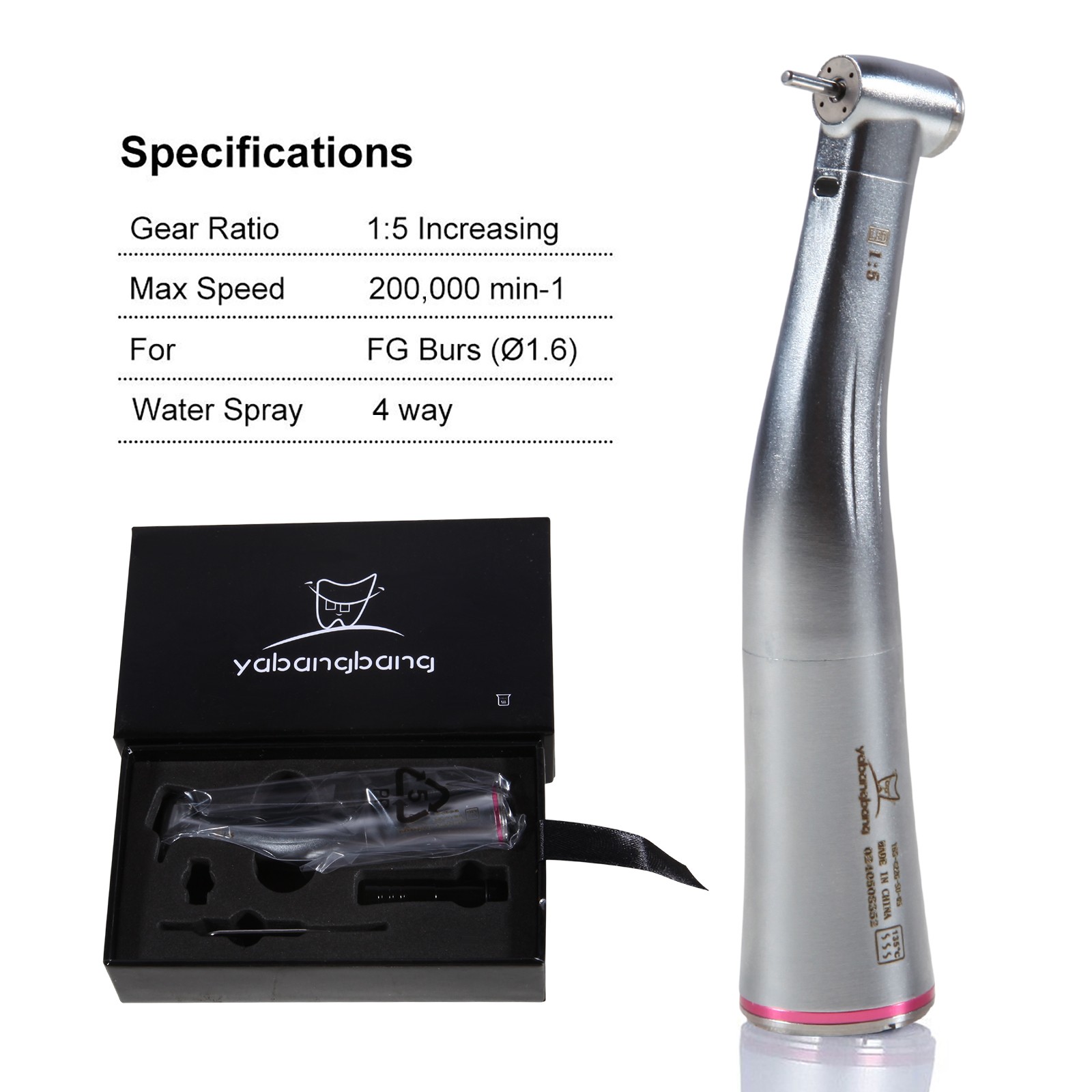 Dental Hygiene Prophy Handpiece Air Motor 4 Holes 4:1 Reduction 360 ° Swivel