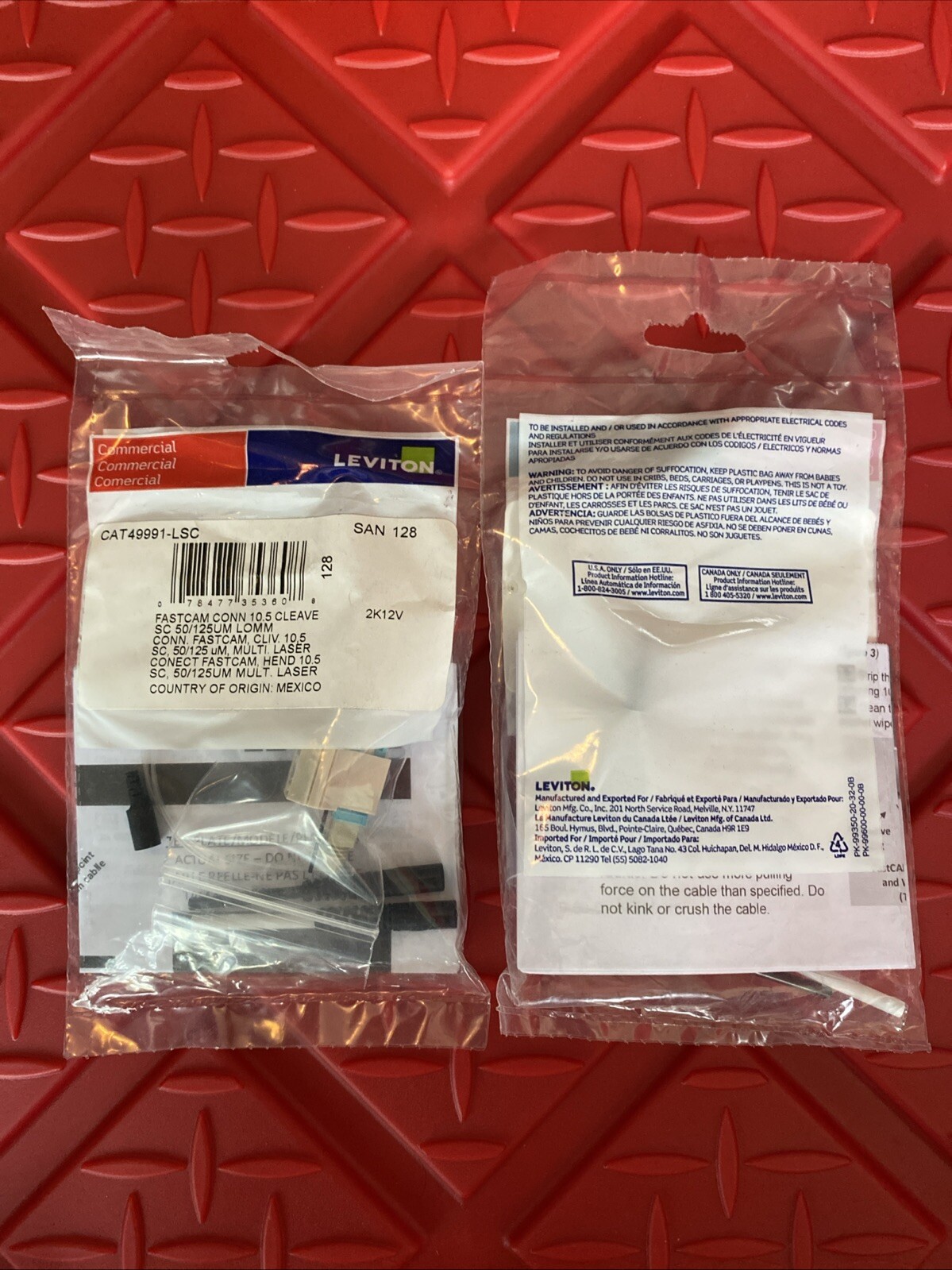 Leviton 49991-LSC FastCAM SC Connector, Aqua, 50/125um Multimode