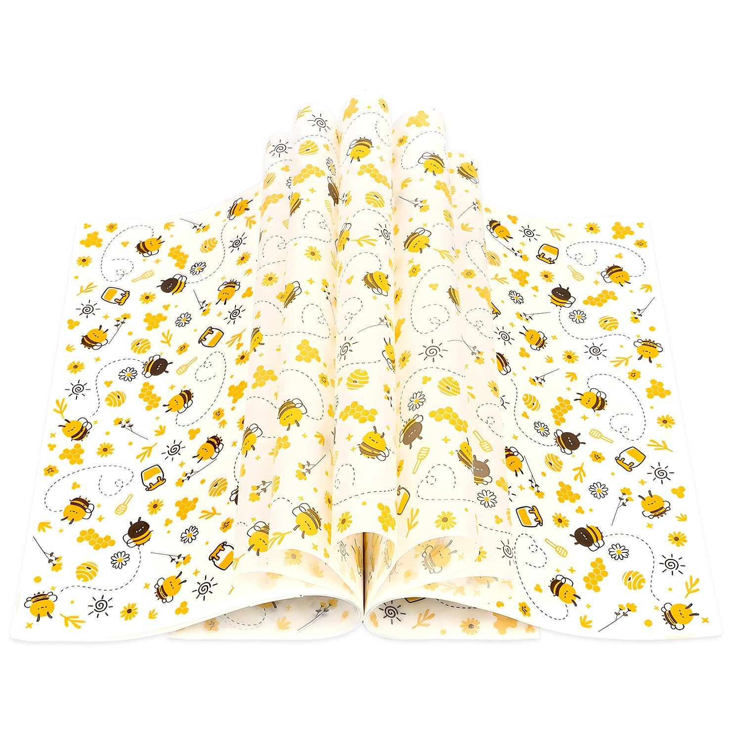100 Pcs Wax Paper Sheets for Food, Bee Day Paper Wrap Deli Paper Wrap Waterpr…