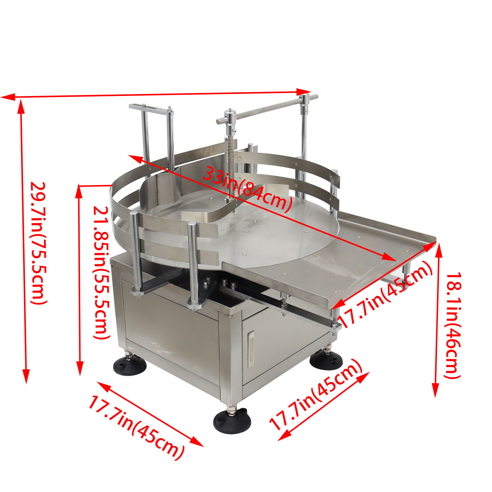 23.6» Desktop Automatic Bottle Organizer Sorter Collection Turntable Table 110V