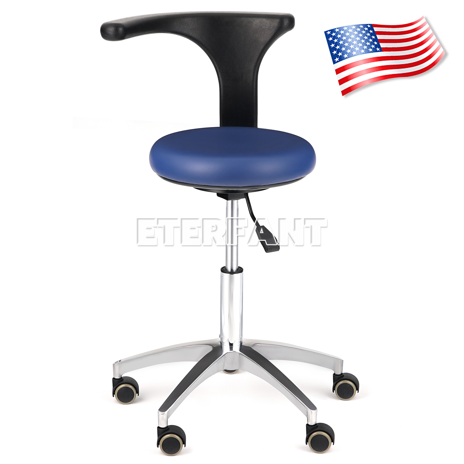 ETERFANT Adjustable Mobile Chair/Medical Microscope Stool Chair with Armrest