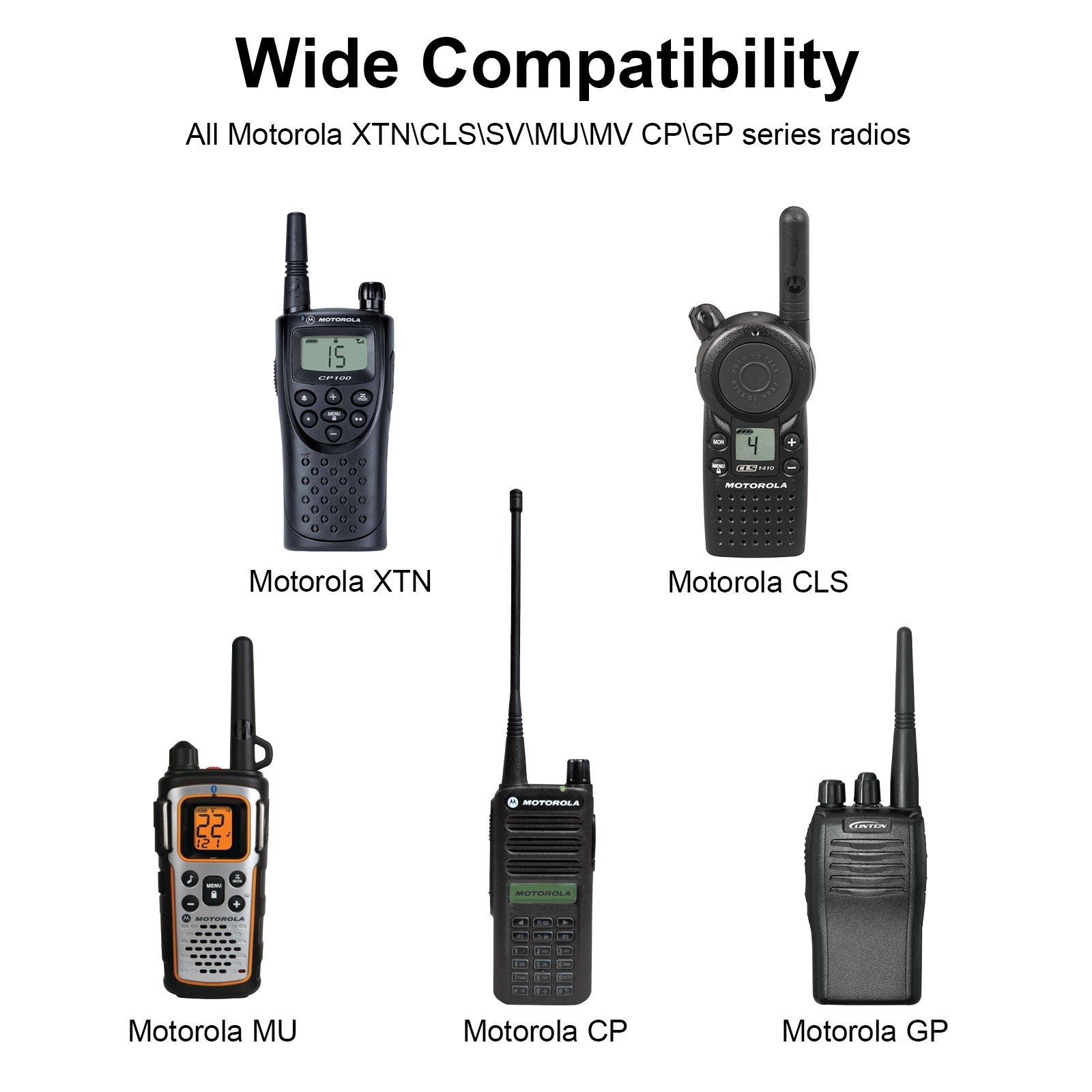 PTT Mic Swivel Earpiece for Motorola Radio Walkie Talkies CLS1410 CP200 CLS1110