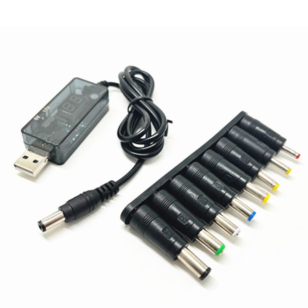 USB 5V to DC 9V 12V Step UP Converter Module Power Boost Adapter Cable 5.5X2.1mm