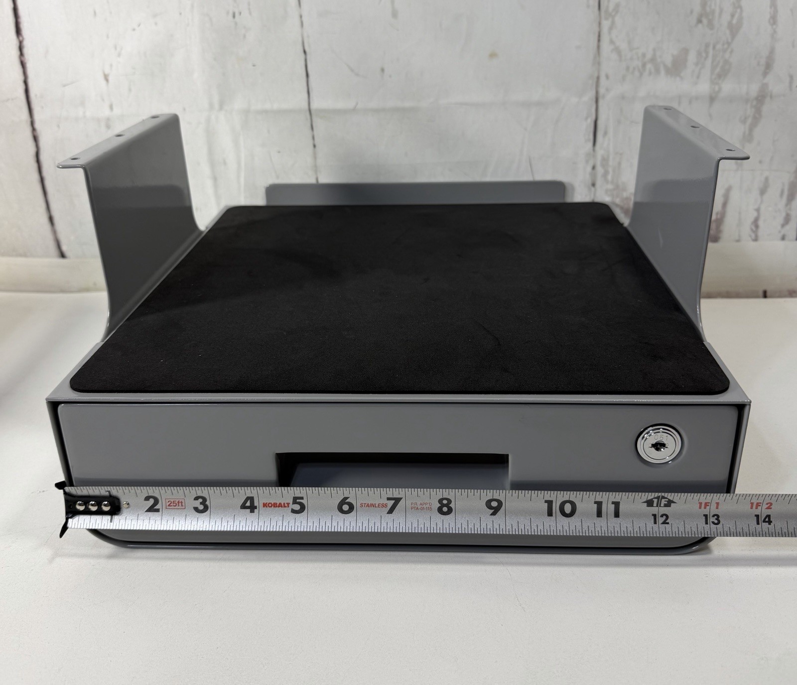 UPLIFT LOCKING UNDER DESK DRAWER WITH SHELF – GRAY – STR001