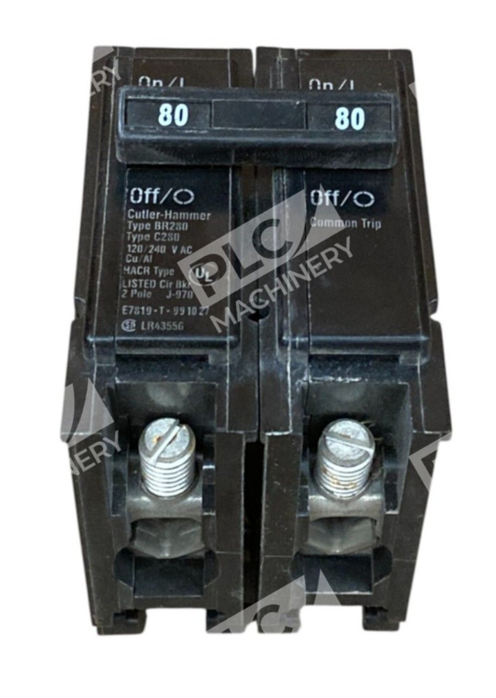 Cutler Hammer C280 HACR 2 Pole 80A Circuit Breaker BR280