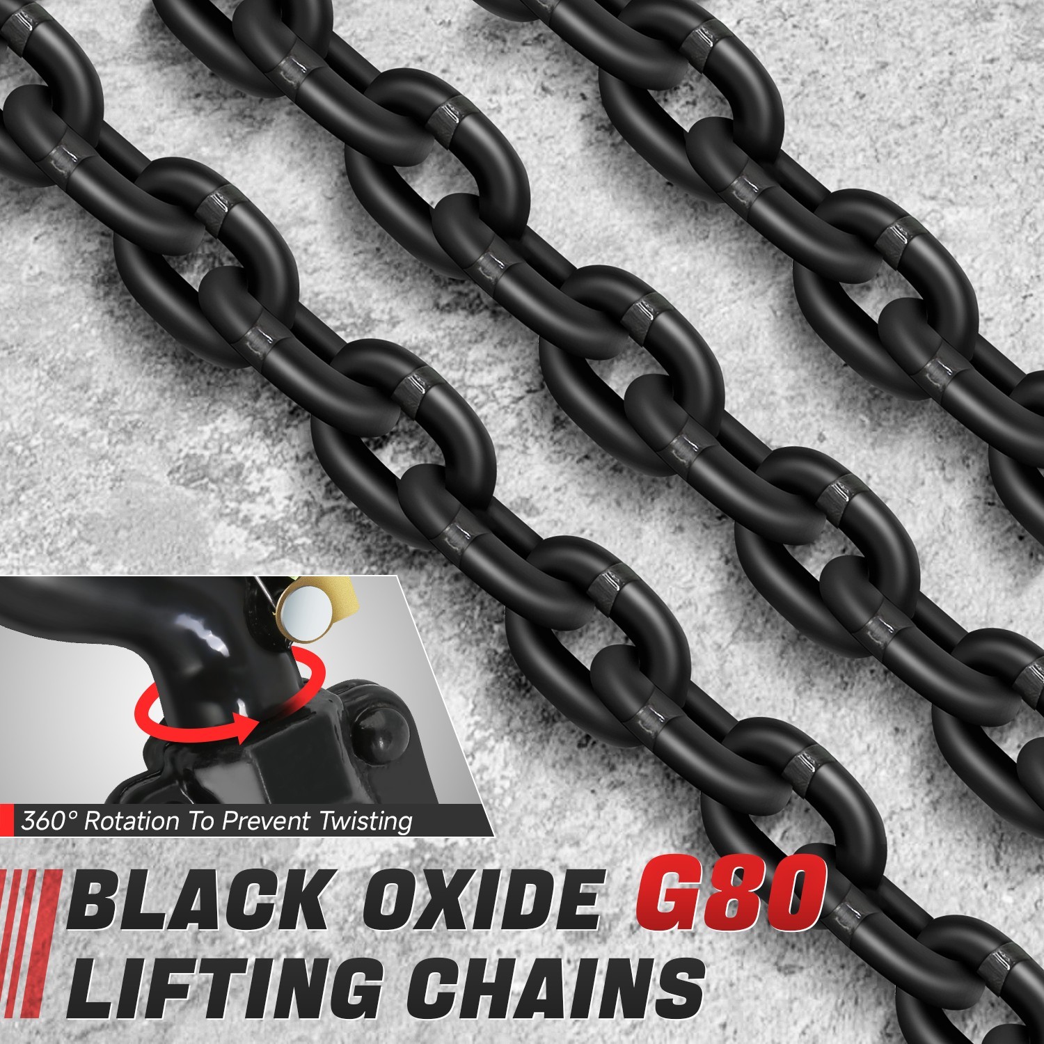 2Ton/4400lbs 5Ft Lifter Alloy Steel Lever Block G80 Chain Ratchet Hoist w/ Hook