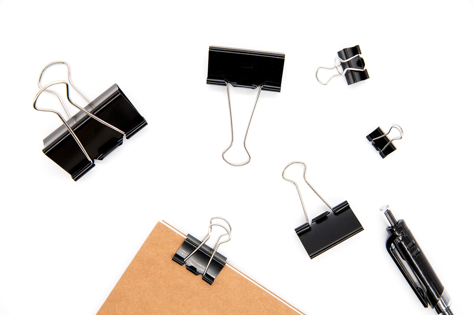 DSTELIN Binder Clips Paper Clamps Assorted Sizes 100 Count Black X Large Larg…