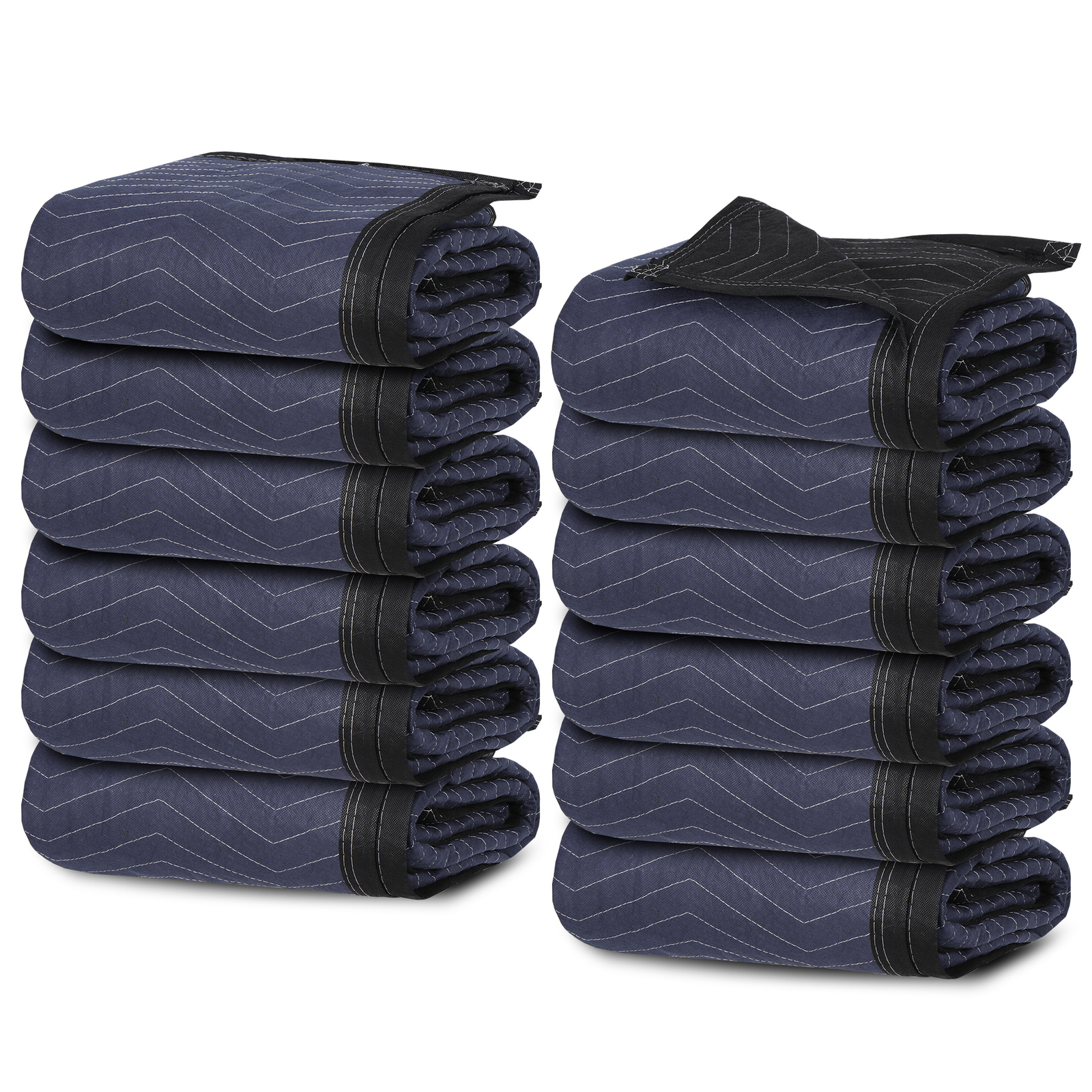 Moving Blankets 80″x72″ Furniture Protective 12 Pack Shipping Packing Pads Blue