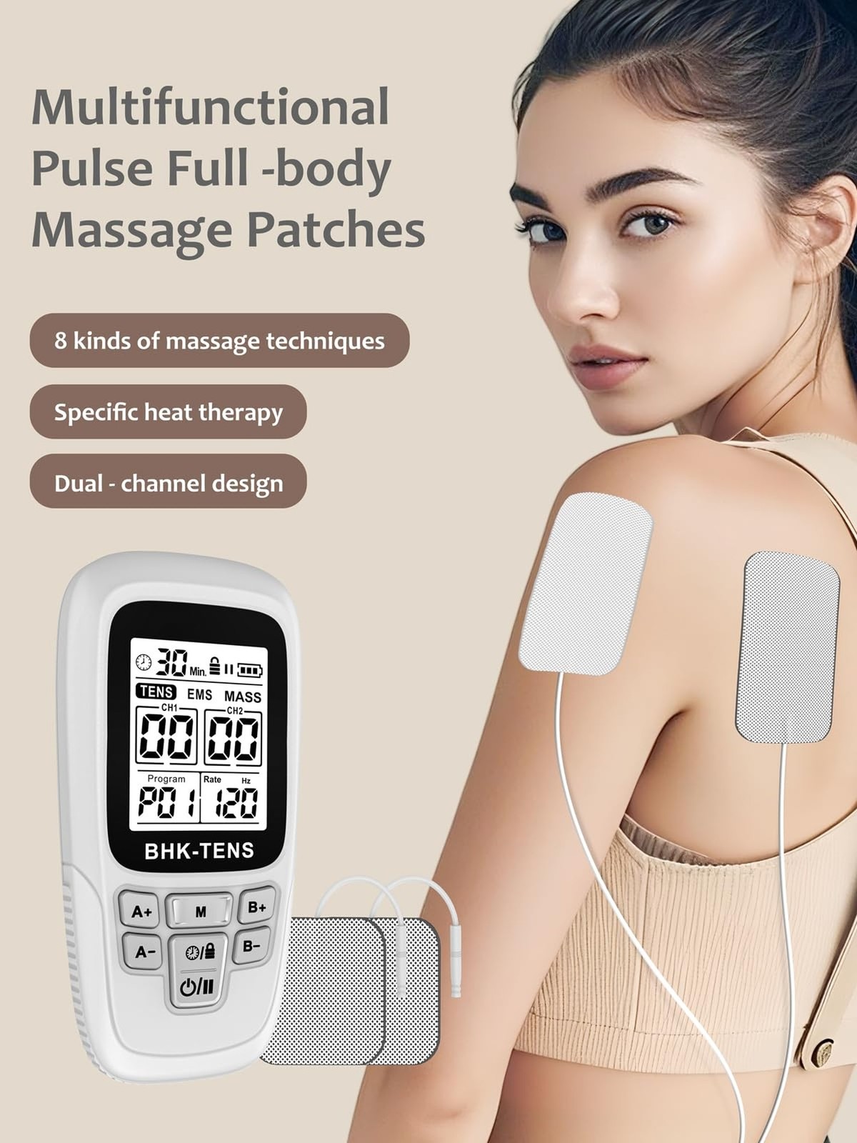 24 Modes TENS EMS Unit for Pain Relief, Muscle Stimulator Machine with 8 Reus…