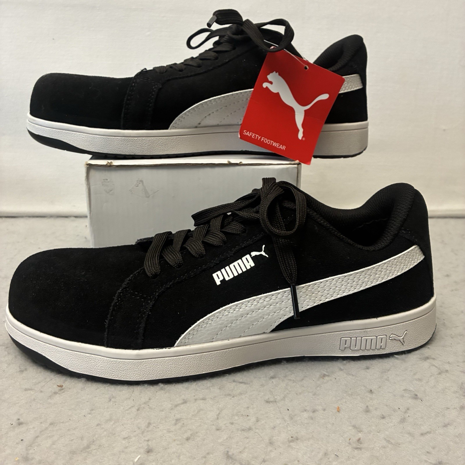 Puma Safety Iconic Suede Black Low 64.001.5 Men’s Size 8.5 Work Shoes EH SR NWT