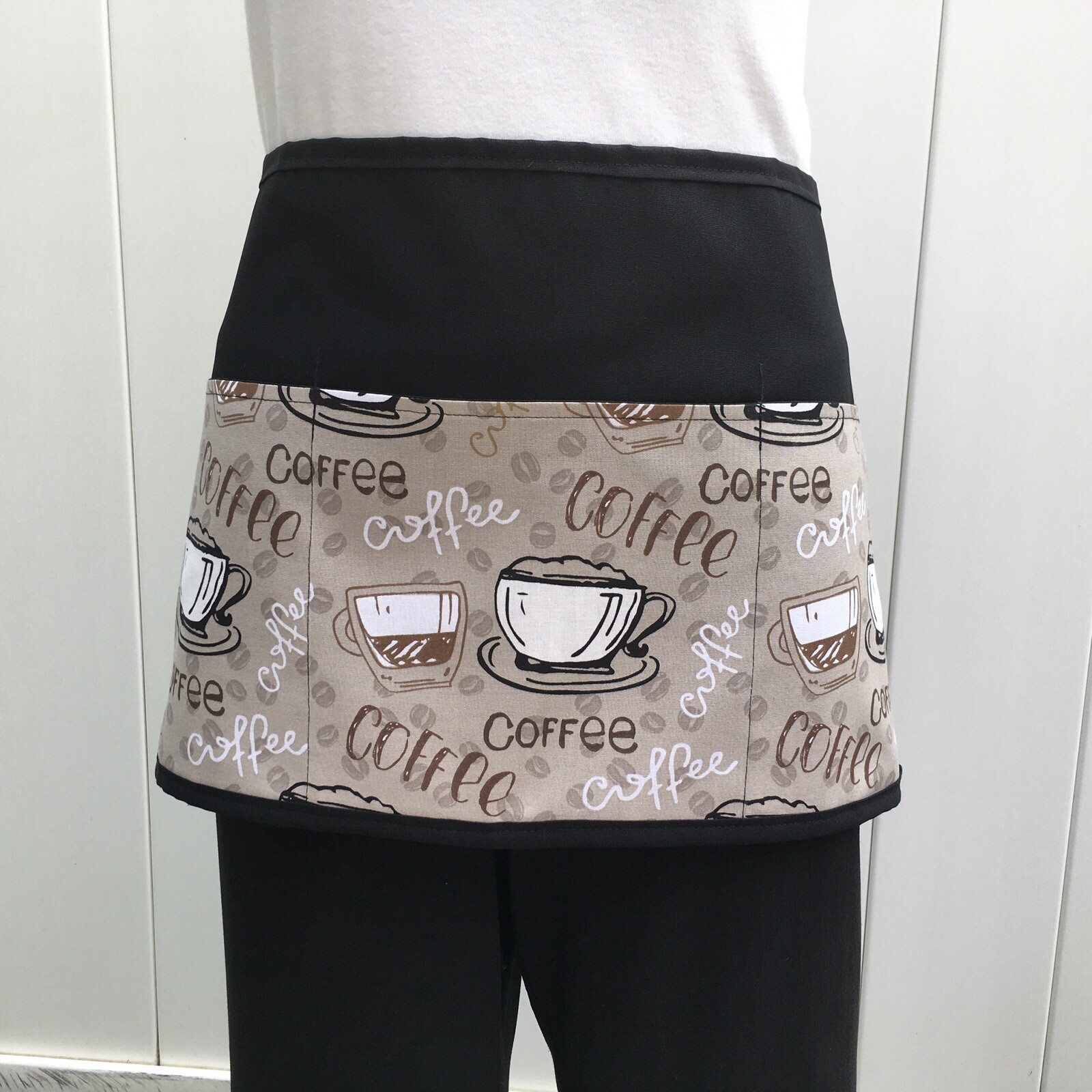 (Choose Print) Coffee 3 pocket waitress waist Half apron restaurants Resturant￼