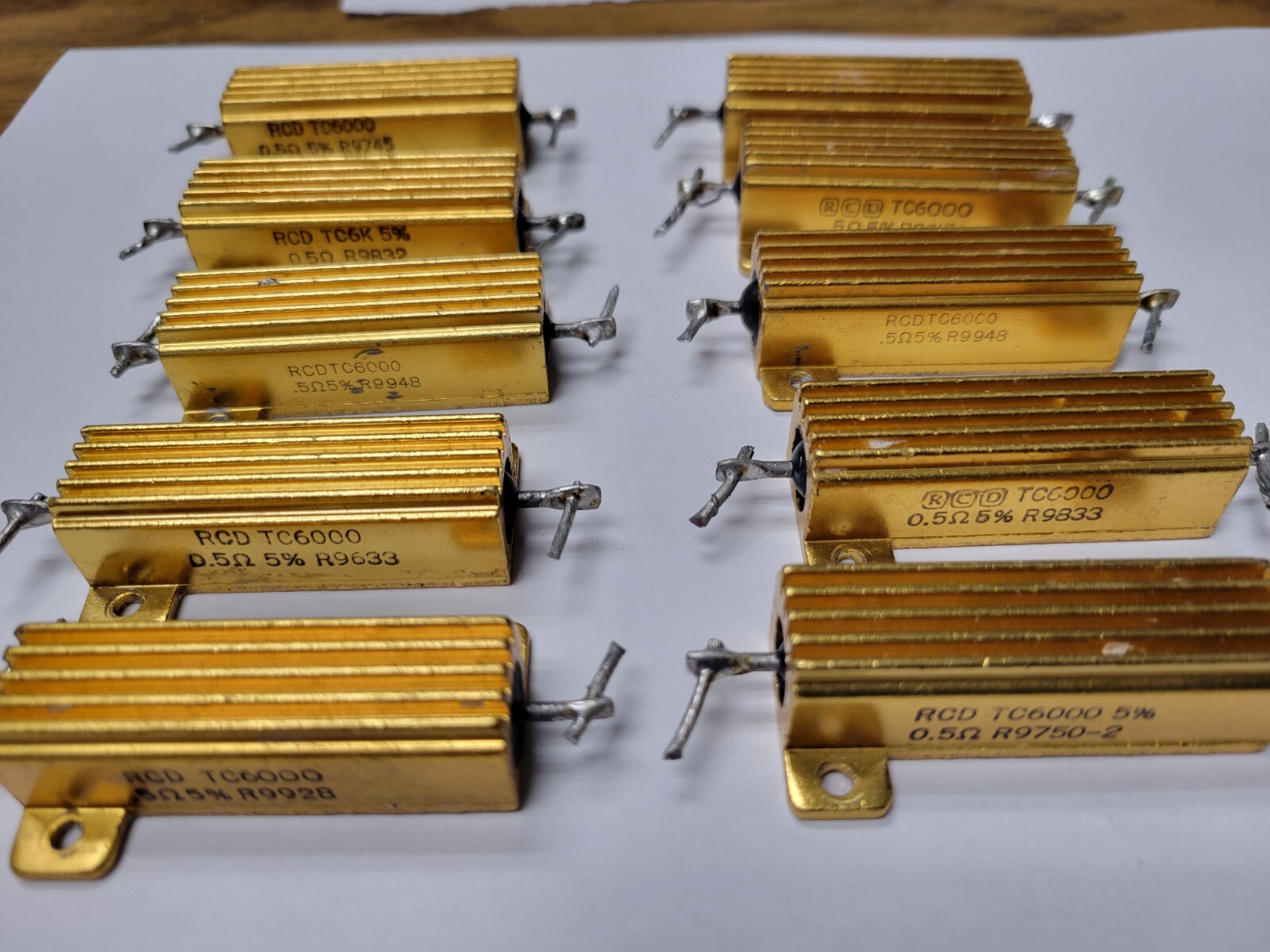 Resistors .5 OHM 50 Watt 5% RCD TC6000 (10PCS) USED TESTED ALUMINUM HOUSING type